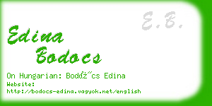 edina bodocs business card